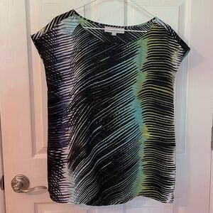 Ladies Loft Sleeveless Top / Tank - Size Medium - M - Green & Black Patterned.